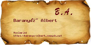 Baranyó Albert névjegykártya