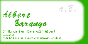 albert baranyo business card